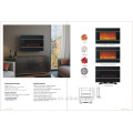 36" wall mounted flat panel electric fireplace with metal stand